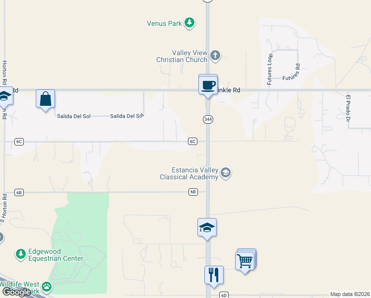 map of restaurants, bars, coffee shops, grocery stores, and more near 13 Mustang Road in Edgewood