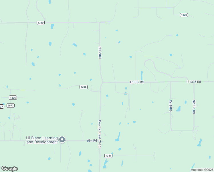 map of restaurants, bars, coffee shops, grocery stores, and more near 2409 County Road 1335 in Blanchard