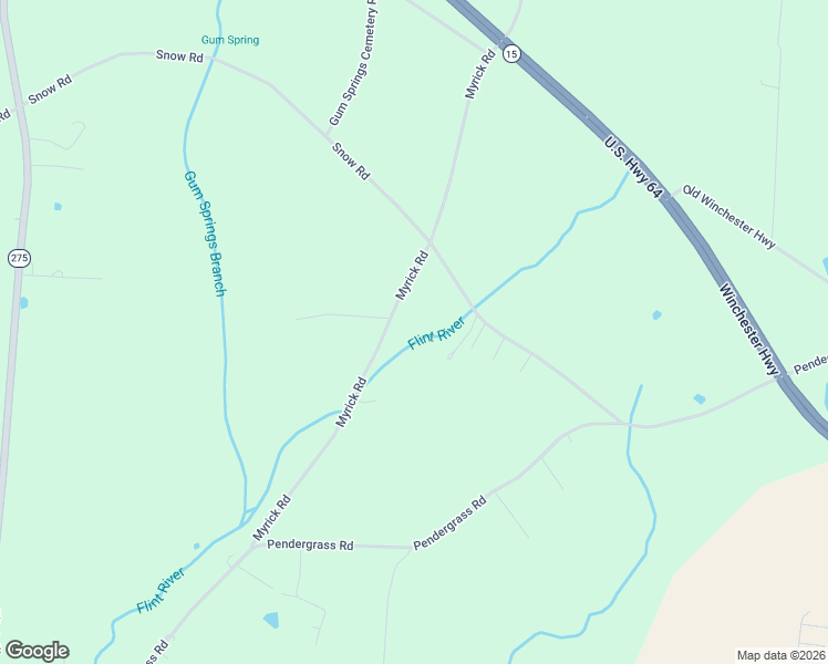 map of restaurants, bars, coffee shops, grocery stores, and more near 60 Myrick Road in Flintville