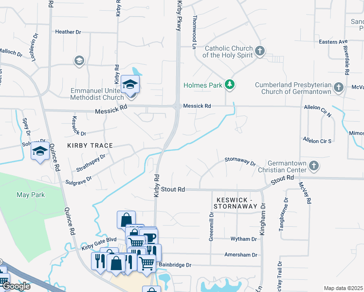 map of restaurants, bars, coffee shops, grocery stores, and more near in Memphis
