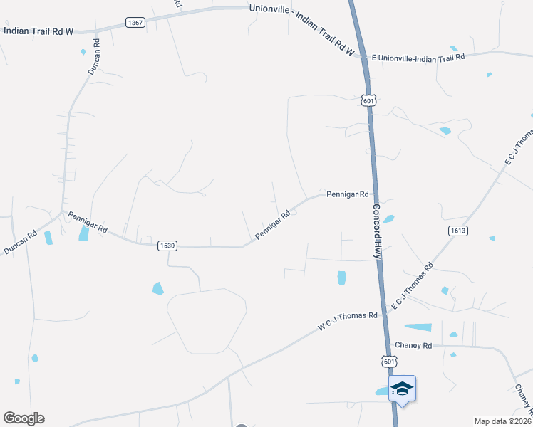 map of restaurants, bars, coffee shops, grocery stores, and more near 230 Pennigar Road in Monroe