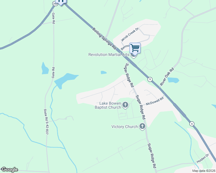 map of restaurants, bars, coffee shops, grocery stores, and more near 436 Cobblestone Dr in Inman