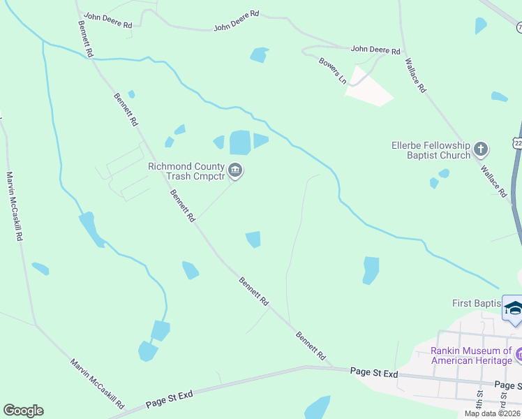 map of restaurants, bars, coffee shops, grocery stores, and more near 246 Bennett Road in Ellerbe