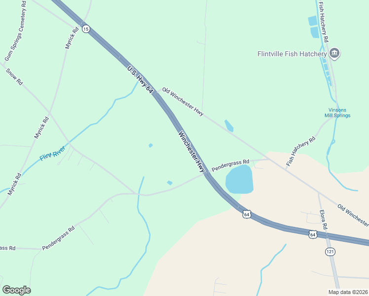 map of restaurants, bars, coffee shops, grocery stores, and more near 39 Pendergrass Road in Flintville
