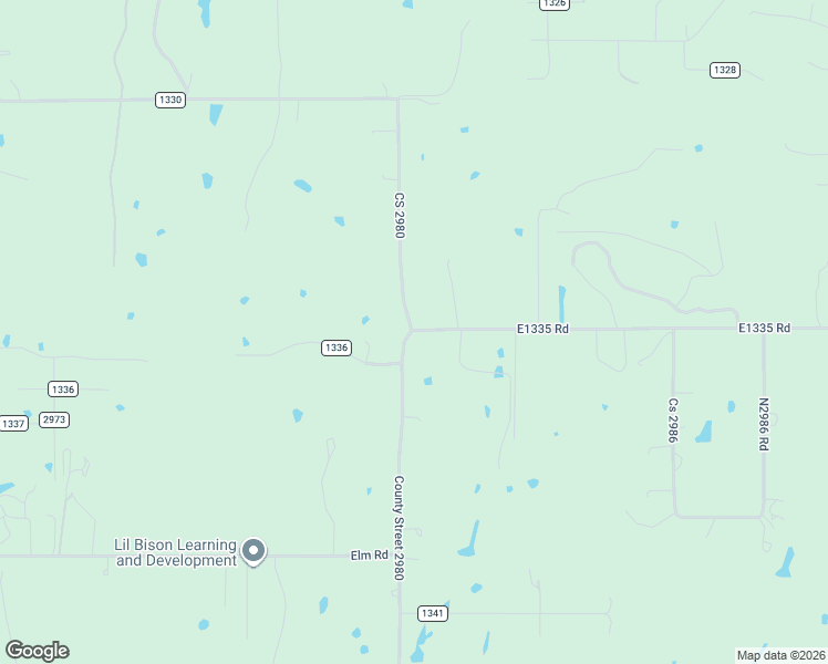 map of restaurants, bars, coffee shops, grocery stores, and more near 2409 County Road 1335 in Blanchard