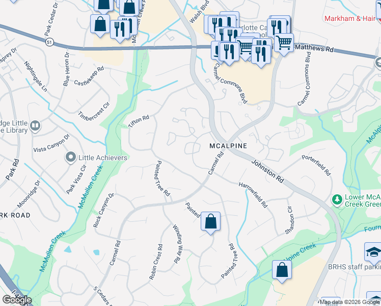 map of restaurants, bars, coffee shops, grocery stores, and more near in Charlotte