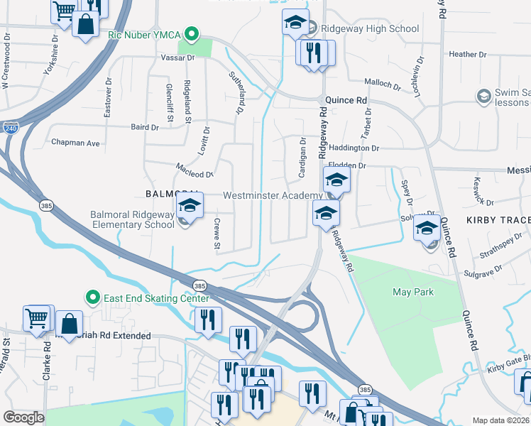 map of restaurants, bars, coffee shops, grocery stores, and more near 2509 Chumley Drive in Memphis