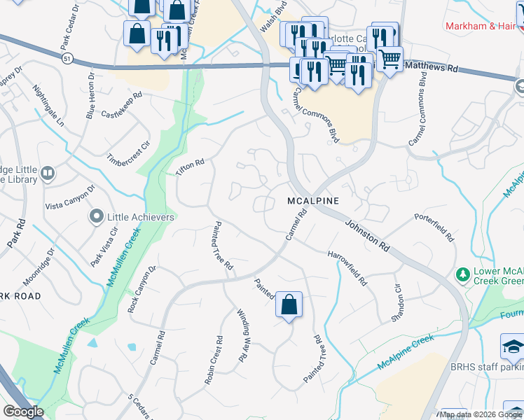map of restaurants, bars, coffee shops, grocery stores, and more near in Charlotte