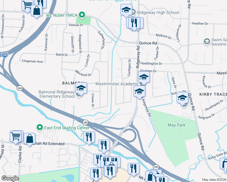 map of restaurants, bars, coffee shops, grocery stores, and more near 2509 Chumley Drive in Memphis