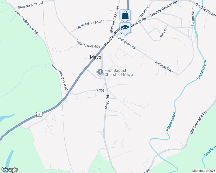 map of restaurants, bars, coffee shops, grocery stores, and more near 235 Mayo Road in Cowpens
