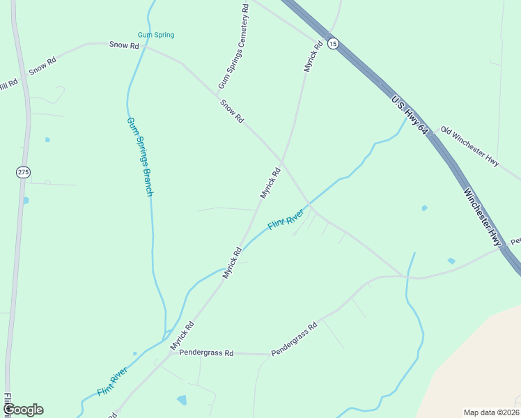 map of restaurants, bars, coffee shops, grocery stores, and more near 60 Myrick Road in Flintville