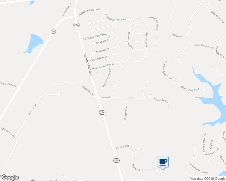 map of restaurants, bars, coffee shops, grocery stores, and more near 737 Rocky Grove Glen in York