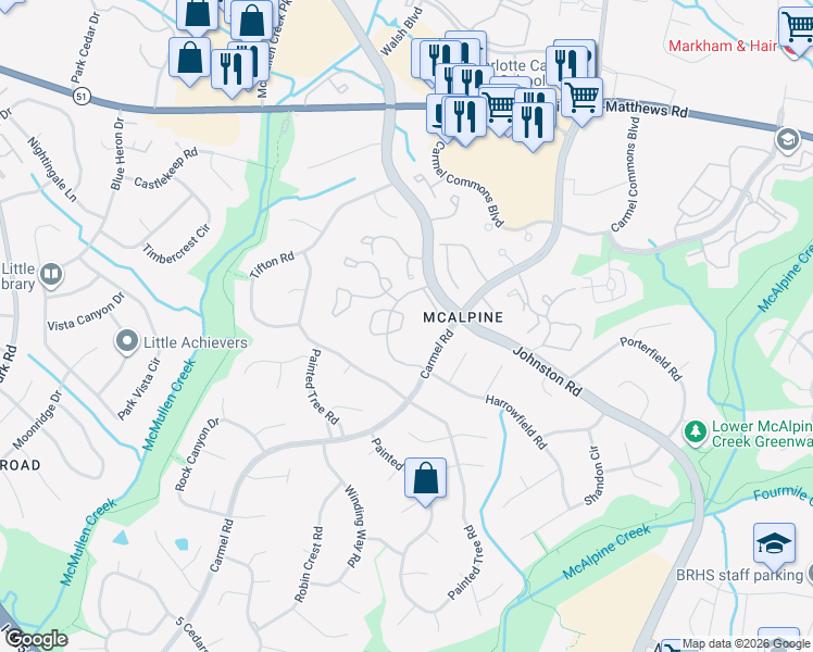 map of restaurants, bars, coffee shops, grocery stores, and more near in Charlotte