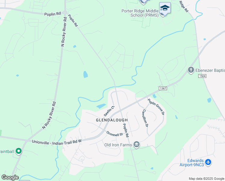 map of restaurants, bars, coffee shops, grocery stores, and more near 1804 Seefin Court in Indian Trail
