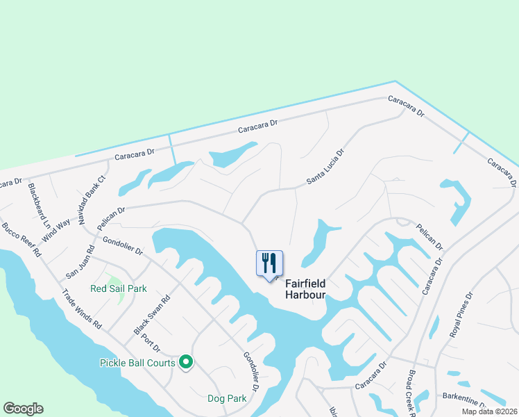 map of restaurants, bars, coffee shops, grocery stores, and more near 1114 Santa Lucia Drive in New Bern