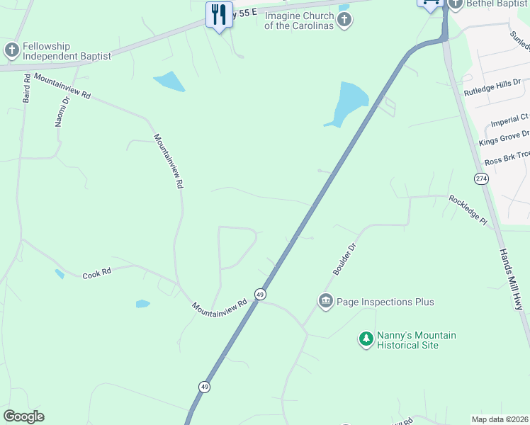 map of restaurants, bars, coffee shops, grocery stores, and more near 5563 Charter Oaks Lane in York