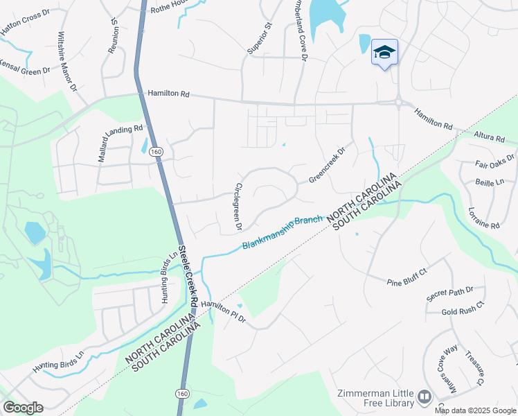 map of restaurants, bars, coffee shops, grocery stores, and more near 15845 Circlegreen Dr in Charlotte