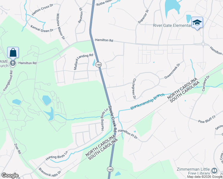 map of restaurants, bars, coffee shops, grocery stores, and more near 13119 Hamilton Green Drive in Charlotte
