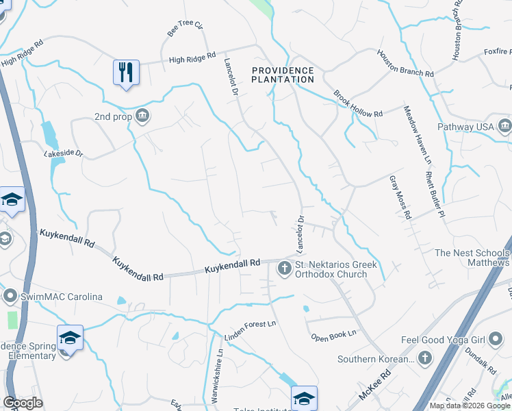 map of restaurants, bars, coffee shops, grocery stores, and more near 4909 Deer Walk Avenue in Charlotte