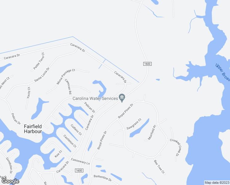 map of restaurants, bars, coffee shops, grocery stores, and more near 1503 Caracara Drive in New Bern