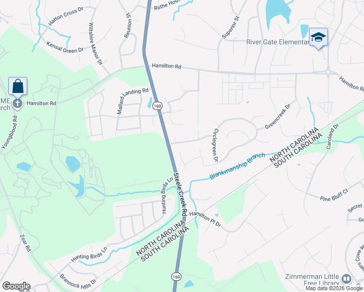 map of restaurants, bars, coffee shops, grocery stores, and more near 13119 Hamilton Green Drive in Charlotte
