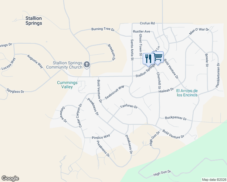 map of restaurants, bars, coffee shops, grocery stores, and more near 17951 Swaps Court in Tehachapi