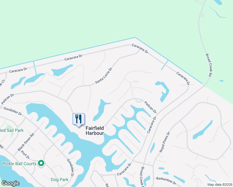 map of restaurants, bars, coffee shops, grocery stores, and more near 1304 Mona Passage Court in New Bern