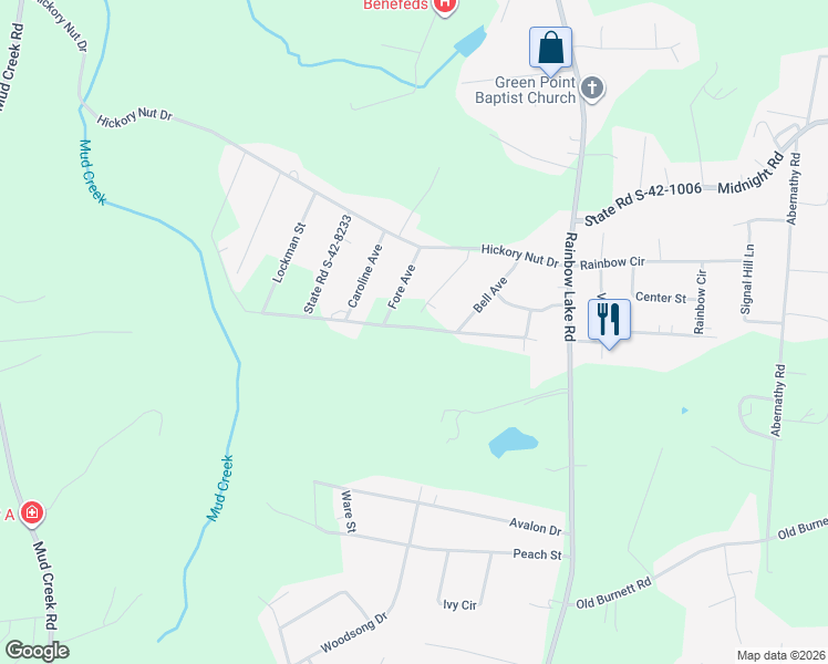 map of restaurants, bars, coffee shops, grocery stores, and more near 191 Wynette Way in Inman