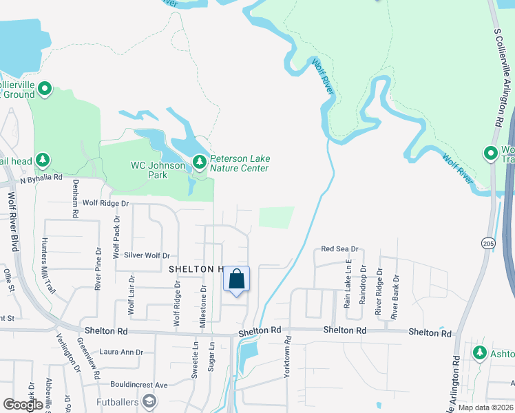 map of restaurants, bars, coffee shops, grocery stores, and more near 136 Irby Glade Cove in Collierville