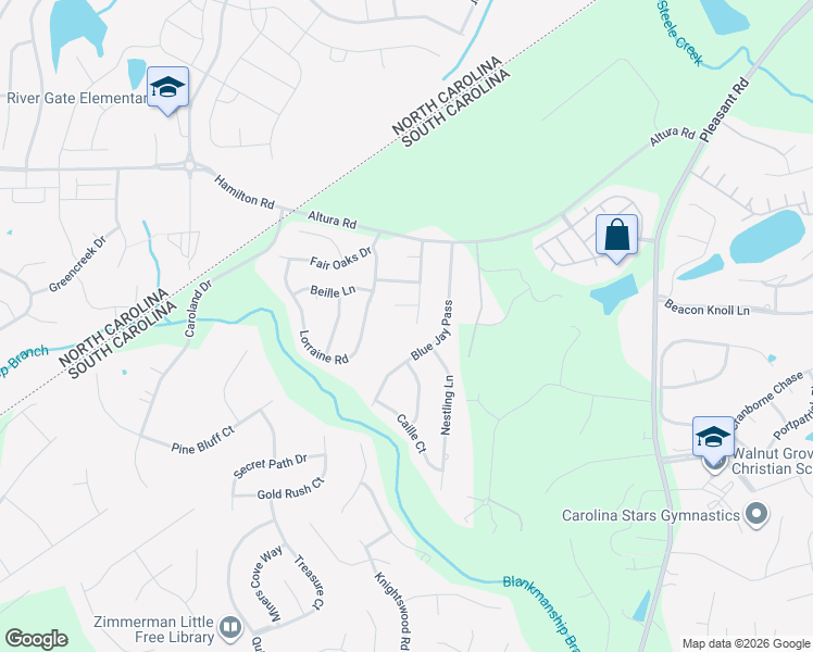 map of restaurants, bars, coffee shops, grocery stores, and more near 954 Laurel Meadow Drive in Fort Mill