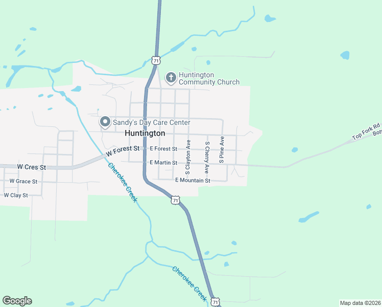 map of restaurants, bars, coffee shops, grocery stores, and more near 320 East Martin Street in Huntington