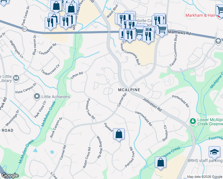map of restaurants, bars, coffee shops, grocery stores, and more near in Charlotte