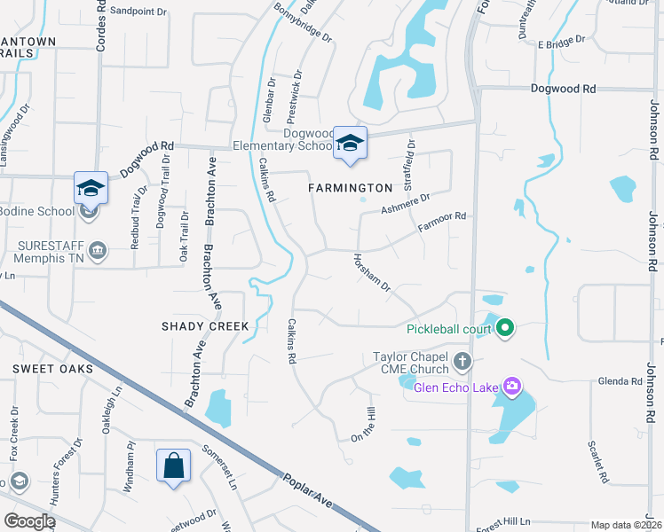 map of restaurants, bars, coffee shops, grocery stores, and more near 8897 Colins Barre Cove in Memphis