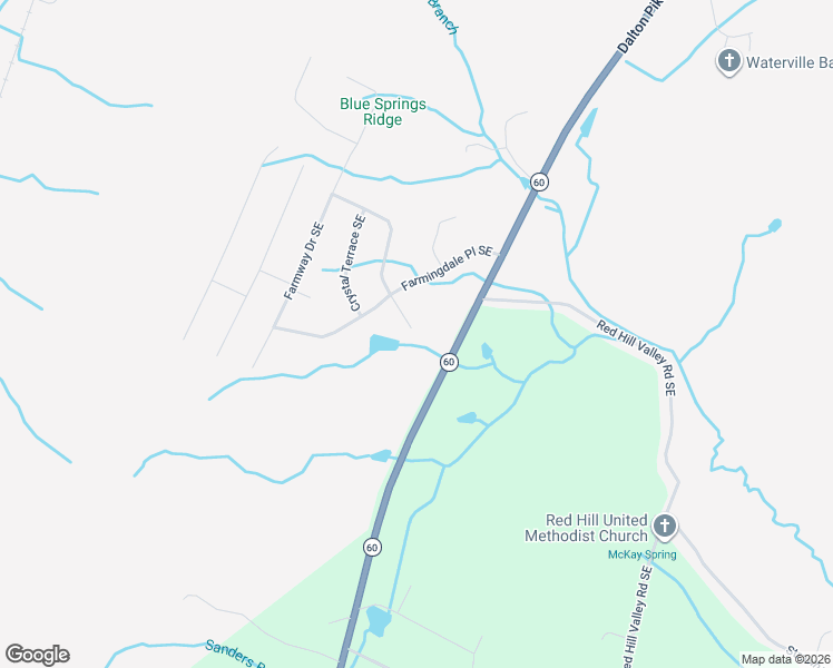 map of restaurants, bars, coffee shops, grocery stores, and more near 158 Woods Lake Way Southeast in Cleveland