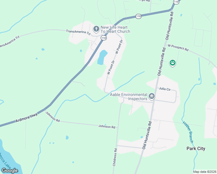 map of restaurants, bars, coffee shops, grocery stores, and more near 68 West Point Drive in Fayetteville