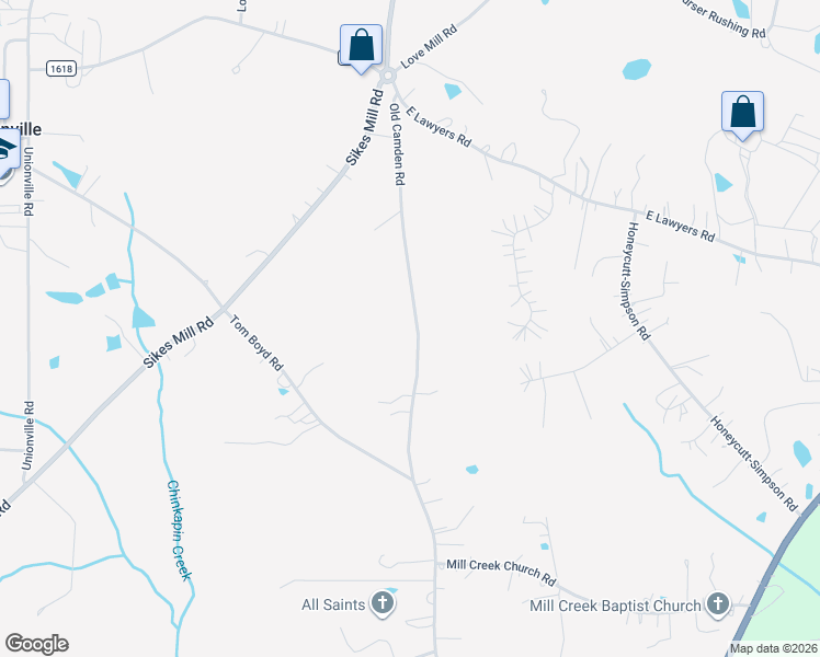 map of restaurants, bars, coffee shops, grocery stores, and more near 4203 Old Camden Road in Unionville