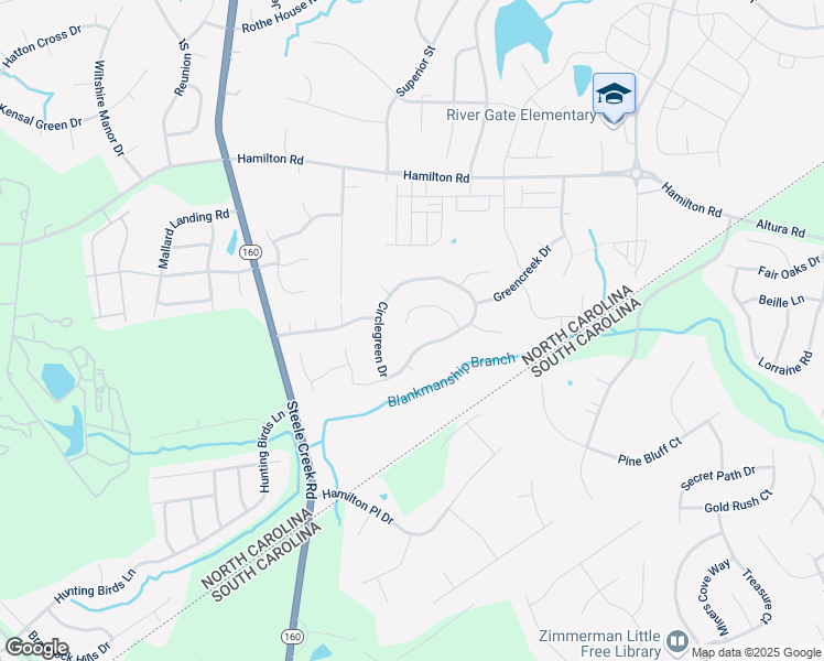 map of restaurants, bars, coffee shops, grocery stores, and more near 15845 Circlegreen Drive in Charlotte