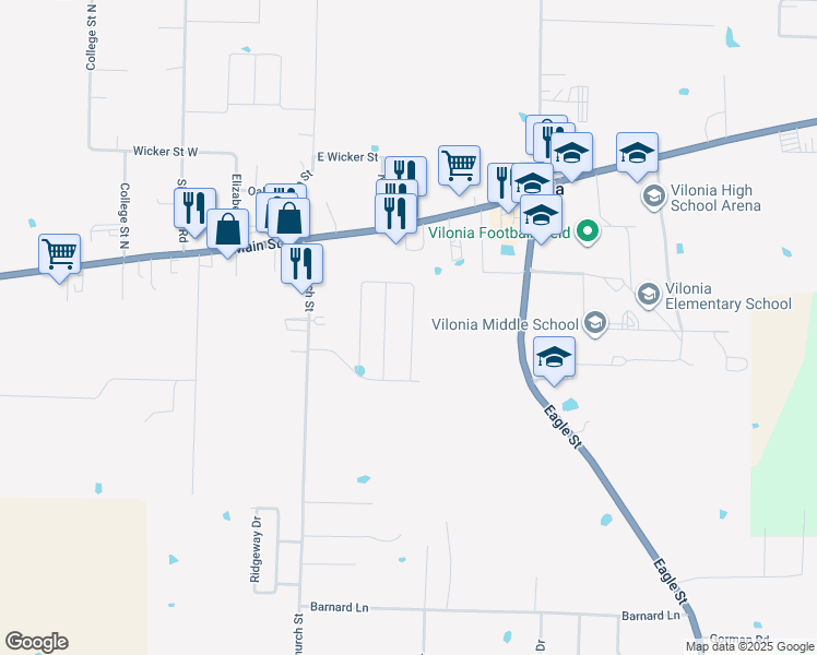 map of restaurants, bars, coffee shops, grocery stores, and more near 86 Farmhouse Circle in Vilonia