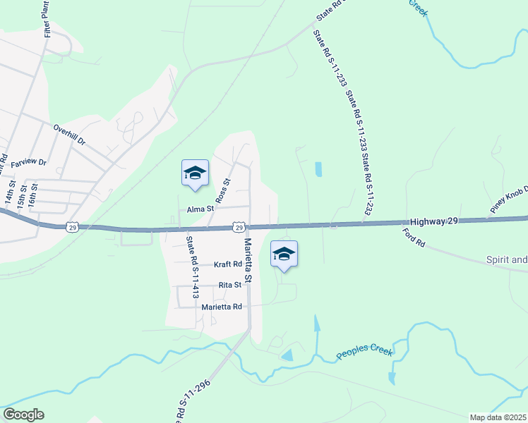 map of restaurants, bars, coffee shops, grocery stores, and more near 3011 Cherokee Avenue in Gaffney