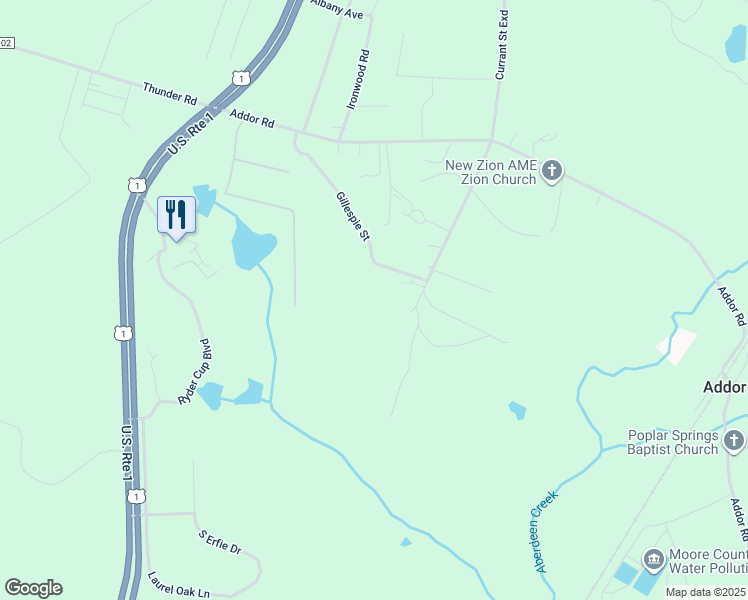 map of restaurants, bars, coffee shops, grocery stores, and more near Gillespie Street in Aberdeen