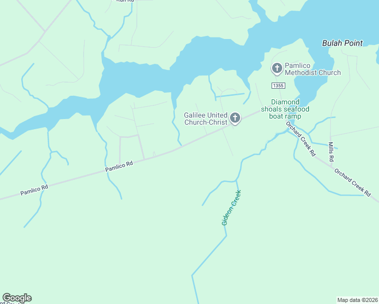 map of restaurants, bars, coffee shops, grocery stores, and more near 1192 Pamlico Road in Oriental