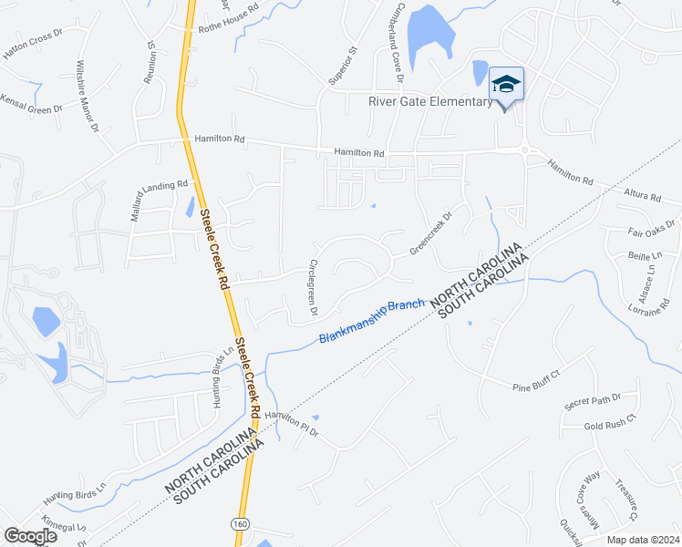 map of restaurants, bars, coffee shops, grocery stores, and more near 6029 Grove Creek Lane in Charlotte
