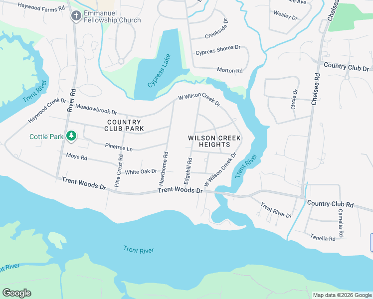 map of restaurants, bars, coffee shops, grocery stores, and more near 405 Edgehill Road in Trent Woods