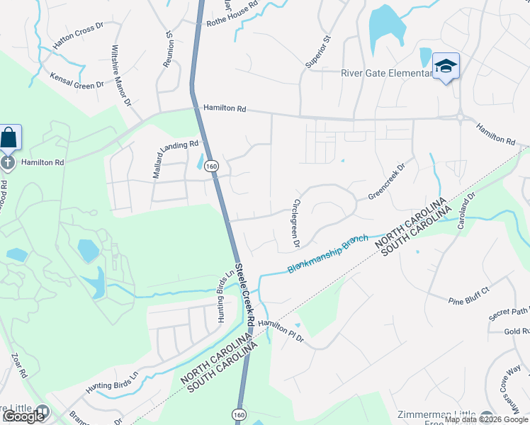 map of restaurants, bars, coffee shops, grocery stores, and more near in Charlotte