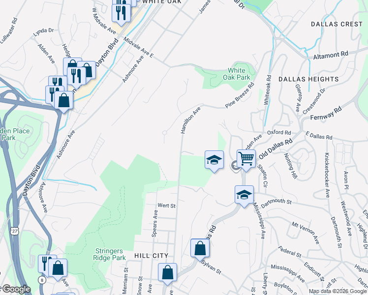 map of restaurants, bars, coffee shops, grocery stores, and more near 307 Ramona Avenue in Chattanooga