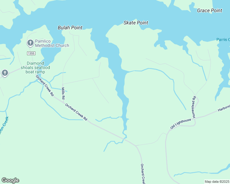map of restaurants, bars, coffee shops, grocery stores, and more near 385 Tar Creek Road in Oriental