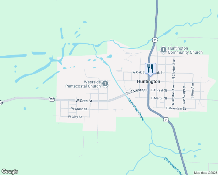 map of restaurants, bars, coffee shops, grocery stores, and more near 202 South Saint George Avenue in Huntington