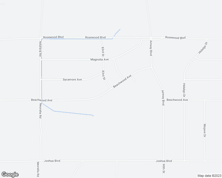 map of restaurants, bars, coffee shops, grocery stores, and more near Beachwood Avenue in California City