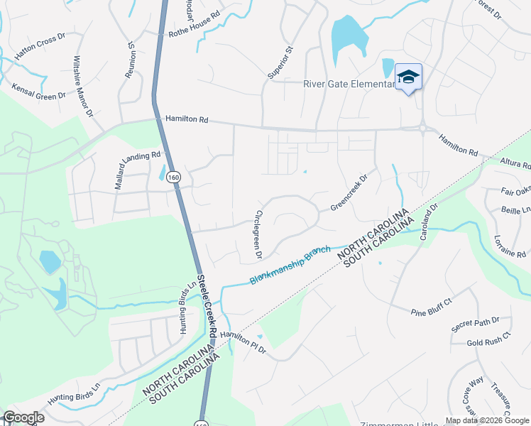 map of restaurants, bars, coffee shops, grocery stores, and more near 5911 Vista Verde Court in Charlotte