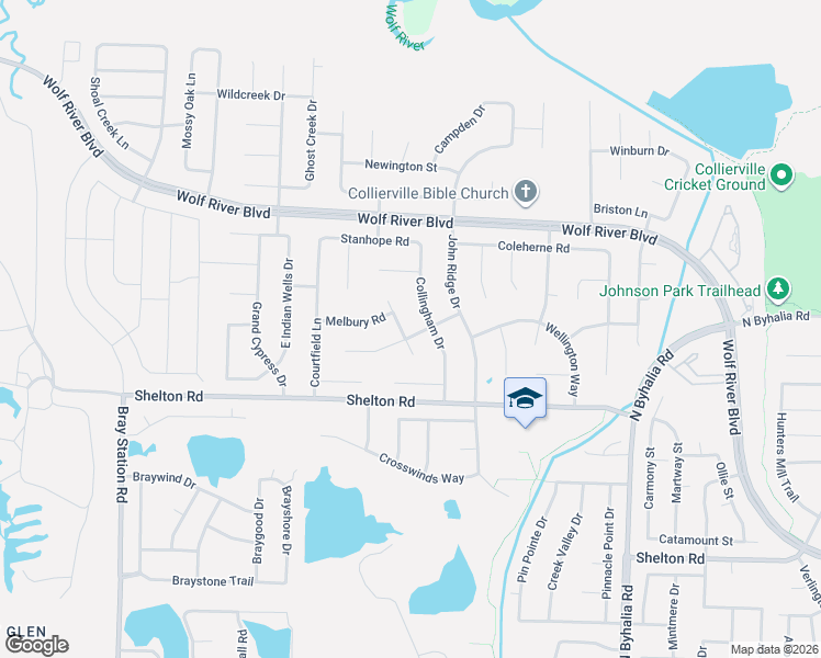 map of restaurants, bars, coffee shops, grocery stores, and more near 1530 Daventry Drive in Collierville